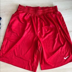 Nike Red Athletic Shorts with Elastic Waistband